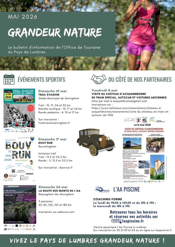 Evénements sportifs, partenaires, centre aquatique